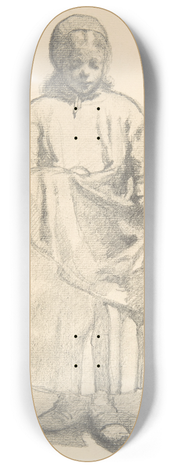 Franois Bonvin - Standing Peasant Girl 8.25 inch art skate deck