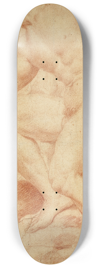 Andrea Camassei - Seated Academic Male Nude in Profile to Left 8.25 inch art skate deck