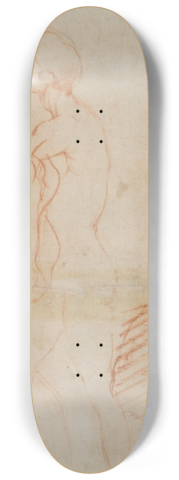Andrea del Sarto - Figure Study and Face 8.25 inch art skate deck