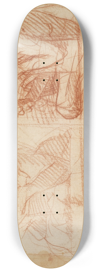 Andrea del Sarto - Study of Figures Behind a Balustrade 8.25 inch art skate deck