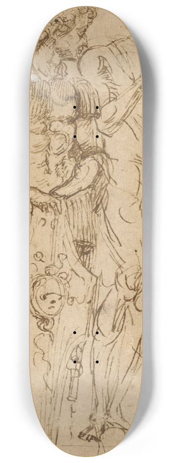 Andrea Mantegna - Two Standing Male Figures 8.25 inch art skate deck