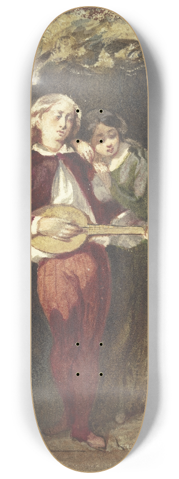 Andreas Deckelmann - Lovers in the front door 8.25 inch art skate deck