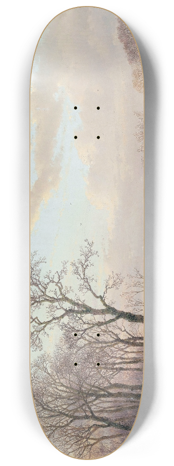 Andreas Schelfhout - A Frozen Canal near the River Maas 8.25 inch art skate deck