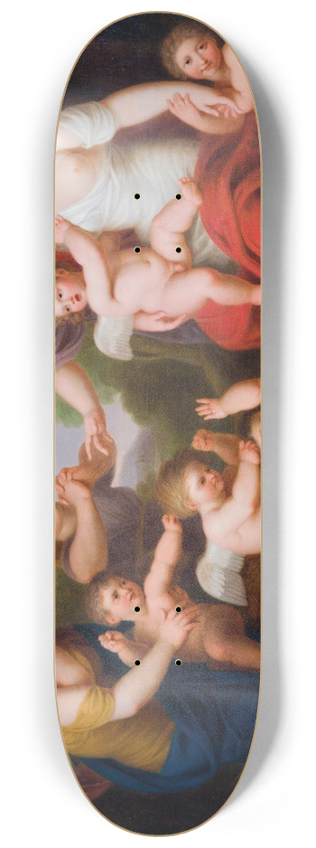 Andries Cornelis Lens - A fight between putti 8.25 inch art skate deck