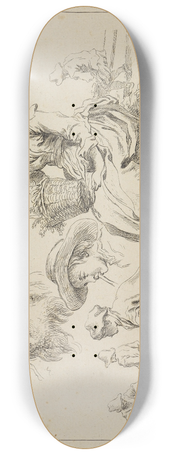 Franois Boucher - Figure studies 8.25 inch art skate deck