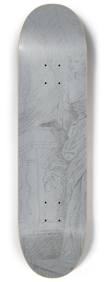 Angelica Kauffmann - Dame in ganzer Figur auf einer Freitreppe 8.25 inch art skate deck