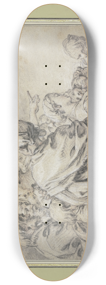 Franois Boucher - Halbfigurengruppe mit Mnnern und Frauen mit Kindern 8.25 inch art skate deck