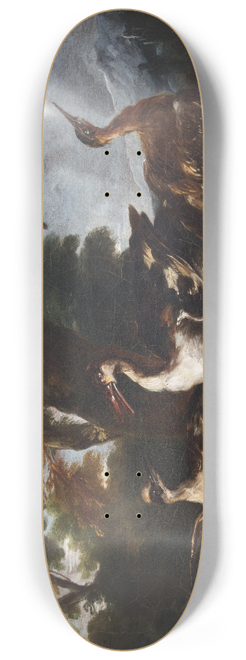 Angelo Maria Crivelli - Landscape with Birds 8.25 inch art skate deck