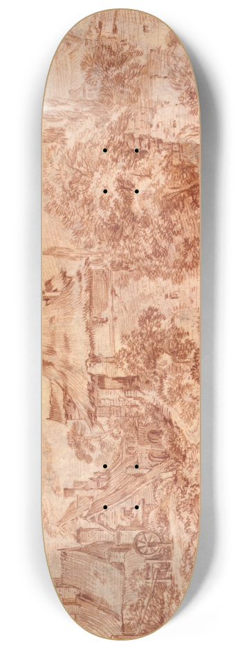Franois Boucher - Landscape with Figures 8.25 inch art skate deck