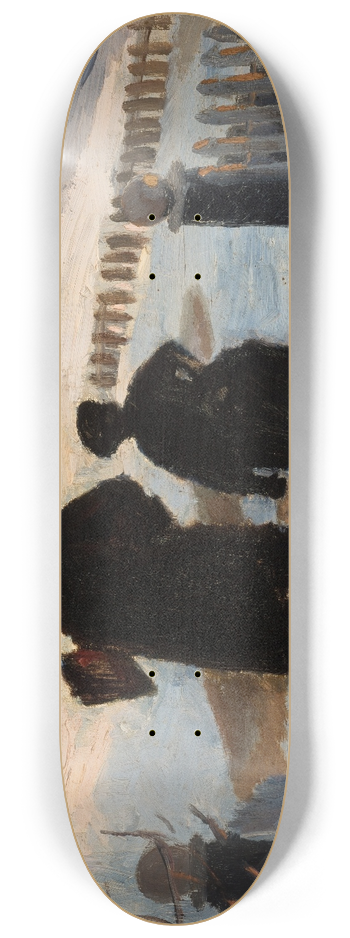 Anna Ancher - Michael Ancher on his way to his studio accompanied by the organist Helene Christensen 8.25 inch art skate deck