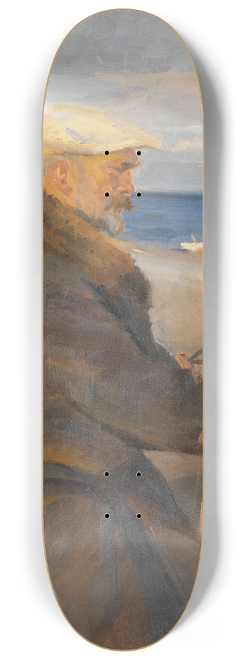 Anna Ancher - Michael Ancher Painting on the Shore 8.25 inch art skate deck