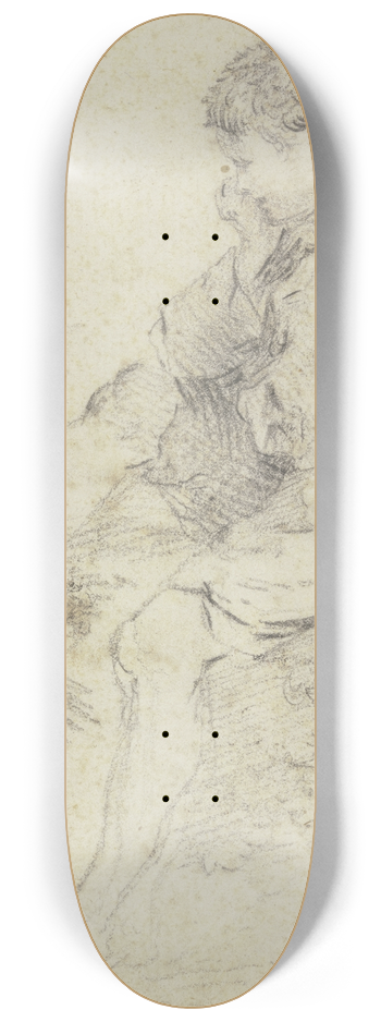 Franois Boucher - Sitzender Knabe mit bloen Beinen 8.25 inch art skate deck