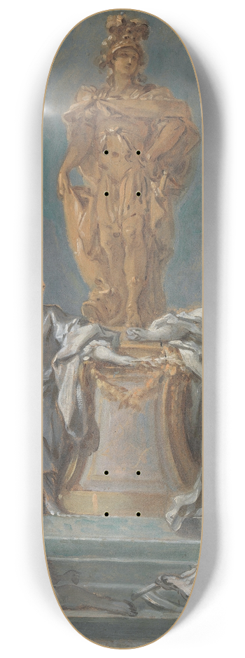 Franois Boucher - Study for a Monument to a Princely Figure 8.25 inch art skate deck