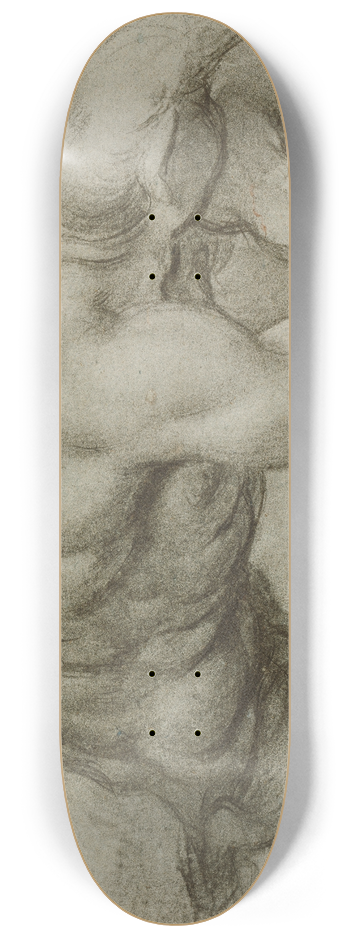 Annibale Carracci - Study of Triton Blowing a Conch Shell 8.25 inch art skate deck