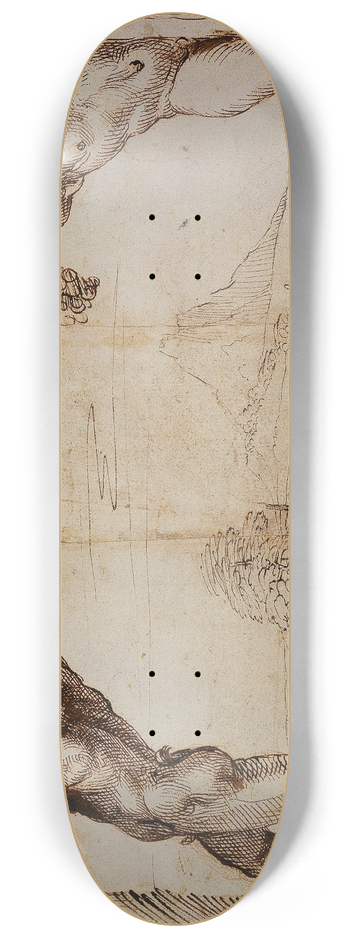 Annibale Carracci - Two Young Satyrs picking Grapes 8.25 inch art skate deck