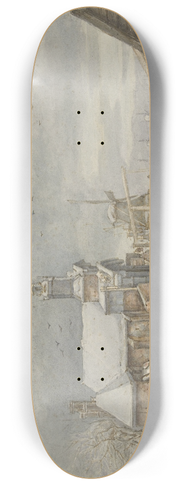 Albertus Brondgeest - Gezicht op de Haarlemmerpoort te Amsterdam 8.25 inch art skate deck
