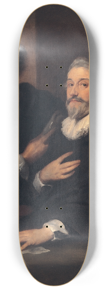 Anthony van Dyck - Portrait Of The Engravers Pieter De Jode The Elder And Pieter De Jode The Younger 8.25 inch art skate deck