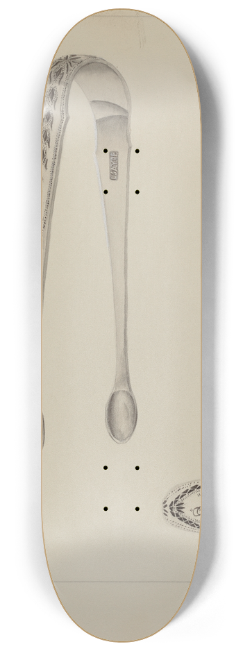 Anthony Zuccarello - Silver Sugar Tongs 8.25 inch art skate deck