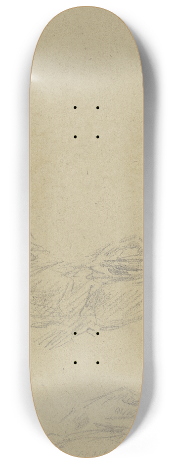 Anton Burger - Kopf, rechter Arm und Hnde eines Lesenden 8.25 inch art skate deck