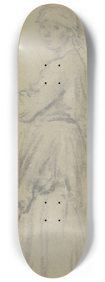 Anton Burger - Marktgngerin stehend nach links mit Korb am rechten Arm 8.25 inch art skate deck