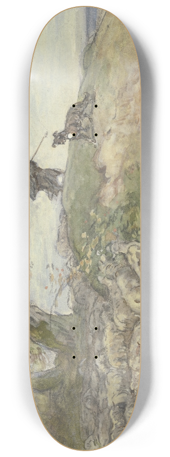 Anton Burger - Schafherde im Sturm unter einem Baum 8.25 inch art skate deck