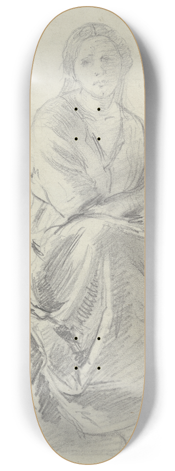Anton Burger - Sitting woman 8.25 inch art skate deck