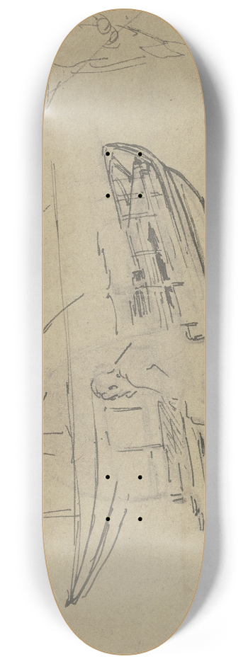 Anton Burger - Studienblatt mit berdeckten Booten 8.25 inch art skate deck