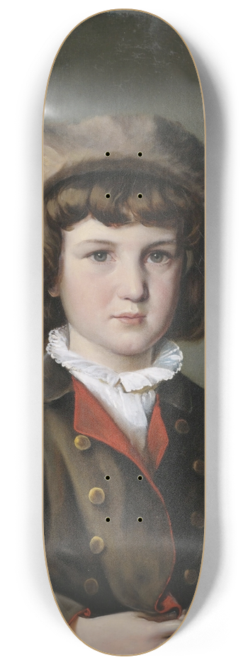 Anton Ebert - Bildnis eines Jungen in grner Jacke mit Pelzmtze 8.25 inch art skate deck