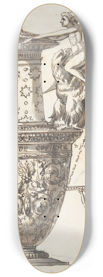 Antonio Basoli - Design for an Elaborate Pitcher andChandelier 8.25 inch art skate deck