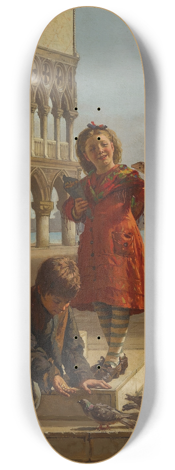 Antonio Ermolao Paoletti - Feeding the Pigeons 8.25 inch art skate deck