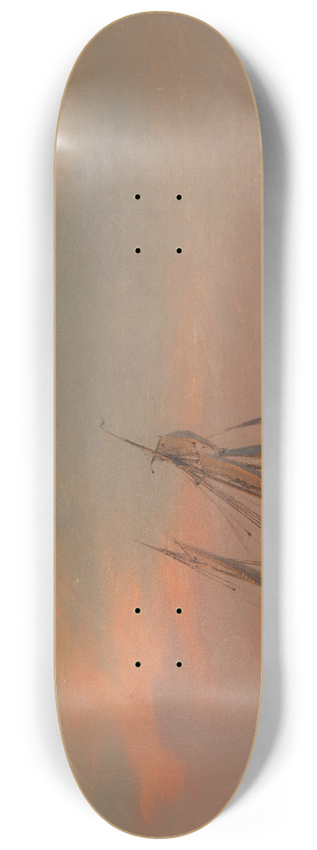Anton Melbye - Segelschiff auf schwerer See 8.25 inch art skate deck