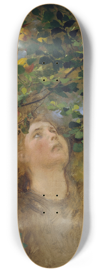 Anton Romako - Apfelpflckendes Mdchen 8.25 inch art skate deck