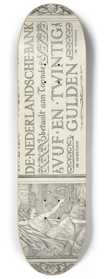 Antoon Derkinderen - Ontwerp voor bankbiljet van 25 gulden 8.25 inch art skate deck