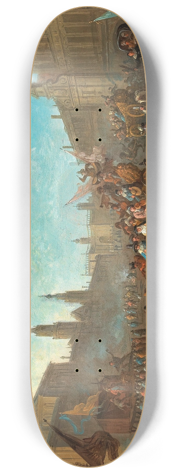 Arnold Frans Rubens - Carnival in an Italianate piazza 8.25 inch art skate deck