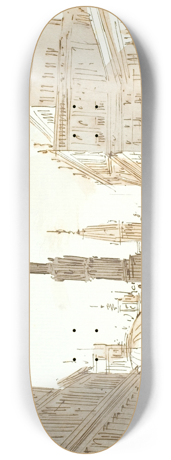 Aron Wallick - Trappe med sjle omgivet af paladser og kirker 8.25 inch art skate deck