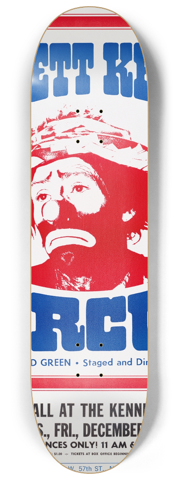 Artcraft Lithograph - Emmett Kelly Jr. Circus 8.25 inch art skate deck