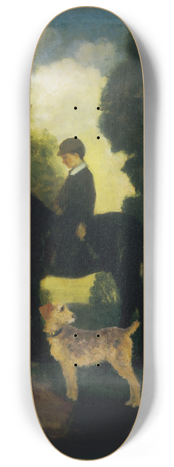 Arthur Bowen Davies - Children, Dogs and Pony 8.25 inch art skate deck