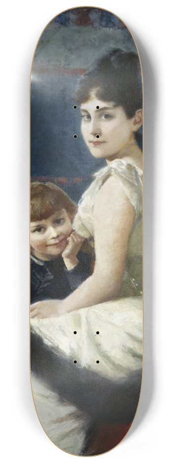Albert von Keller - Irene von Keller with son Balthasar 8.25 inch art skate deck