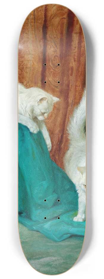 Arthur Heyer - Cats Playing 8.25 inch art skate deck