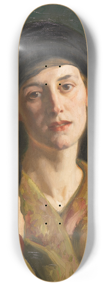 Arthur Kampf - Portrt einer Frau in orientalischem Gewand 8.25 inch art skate deck