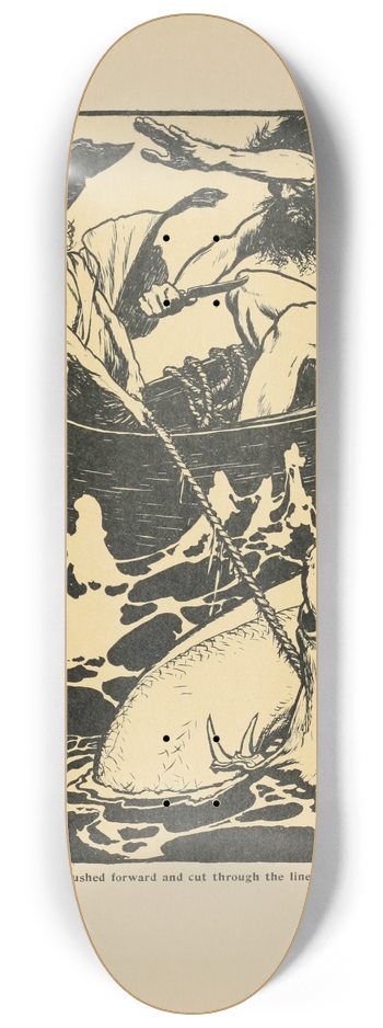 Arthur Rackham - Hymir rushed forward and cut through the line 8.25 inch art skate deck