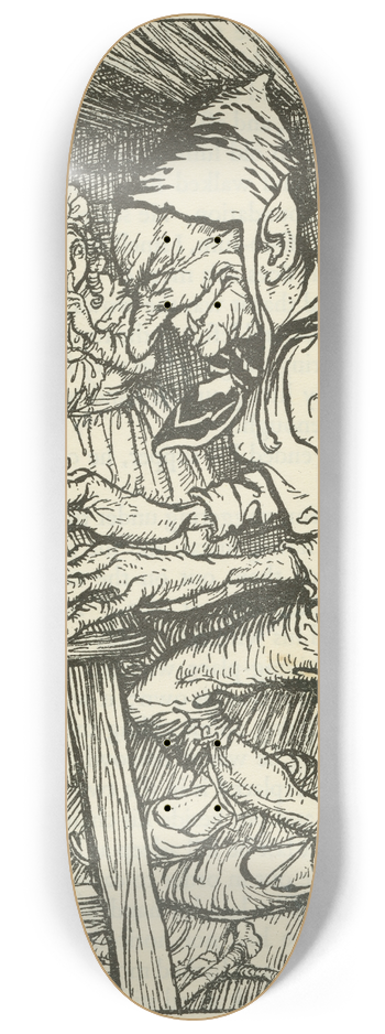 Arthur Rackham - Jack sneaks into the giants house 8.25 inch art skate deck