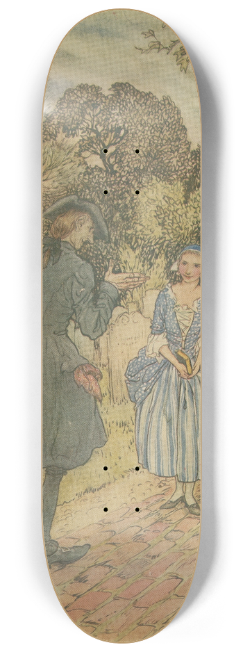 Arthur Rackham - Reciting for their amusement all the epitaphs on the tombstones 8.25 inch art skate deck