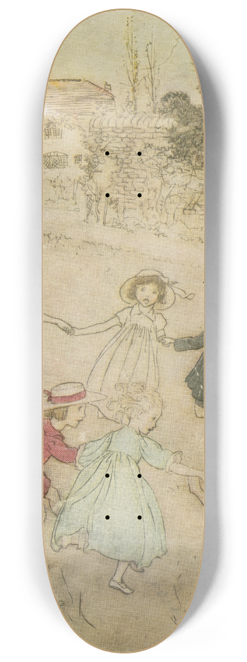 Arthur Rackham - Ring a ring o roses. 8.25 inch art skate deck