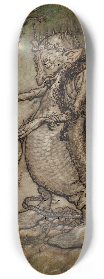 Arthur Rackham - The Fish King and the Dog Fish 8.25 inch art skate deck