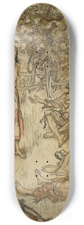 Arthur Rackham - The Peasant Story Teller 8.25 inch art skate deck