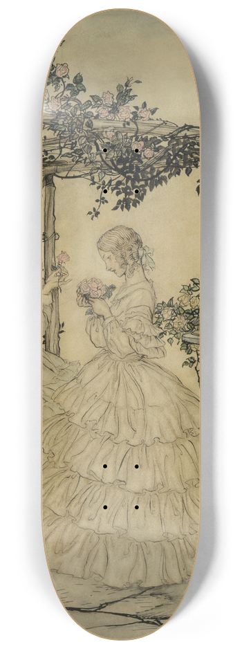 Arthur Rackham - The Rose Garden 8.25 inch art skate deck