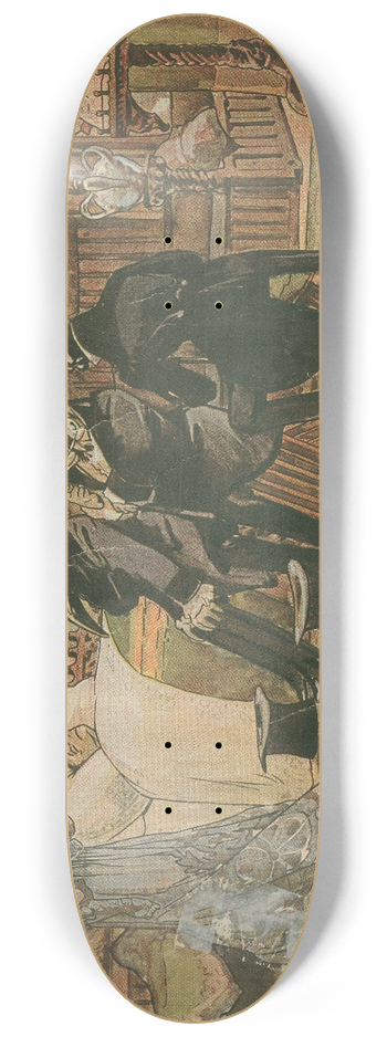 Attilio Mussino - The doctors consultation. 8.25 inch art skate deck