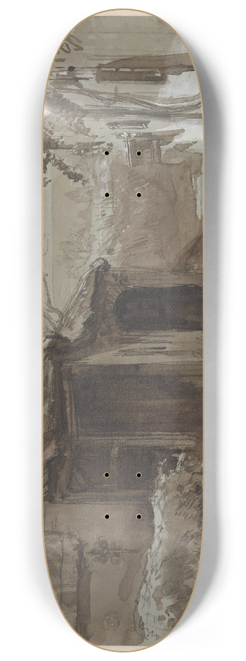 August Alleb - Dorpsgezicht te Dongen 8.25 inch art skate deck
