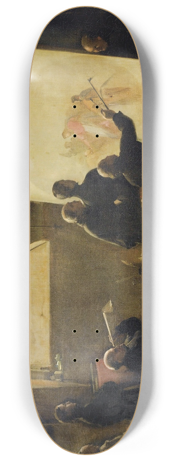 Franois-Marius Granet - Padre Pozzo Painting In His Studio Surrounded By Monks Of His Order 8.25 inch art skate deck